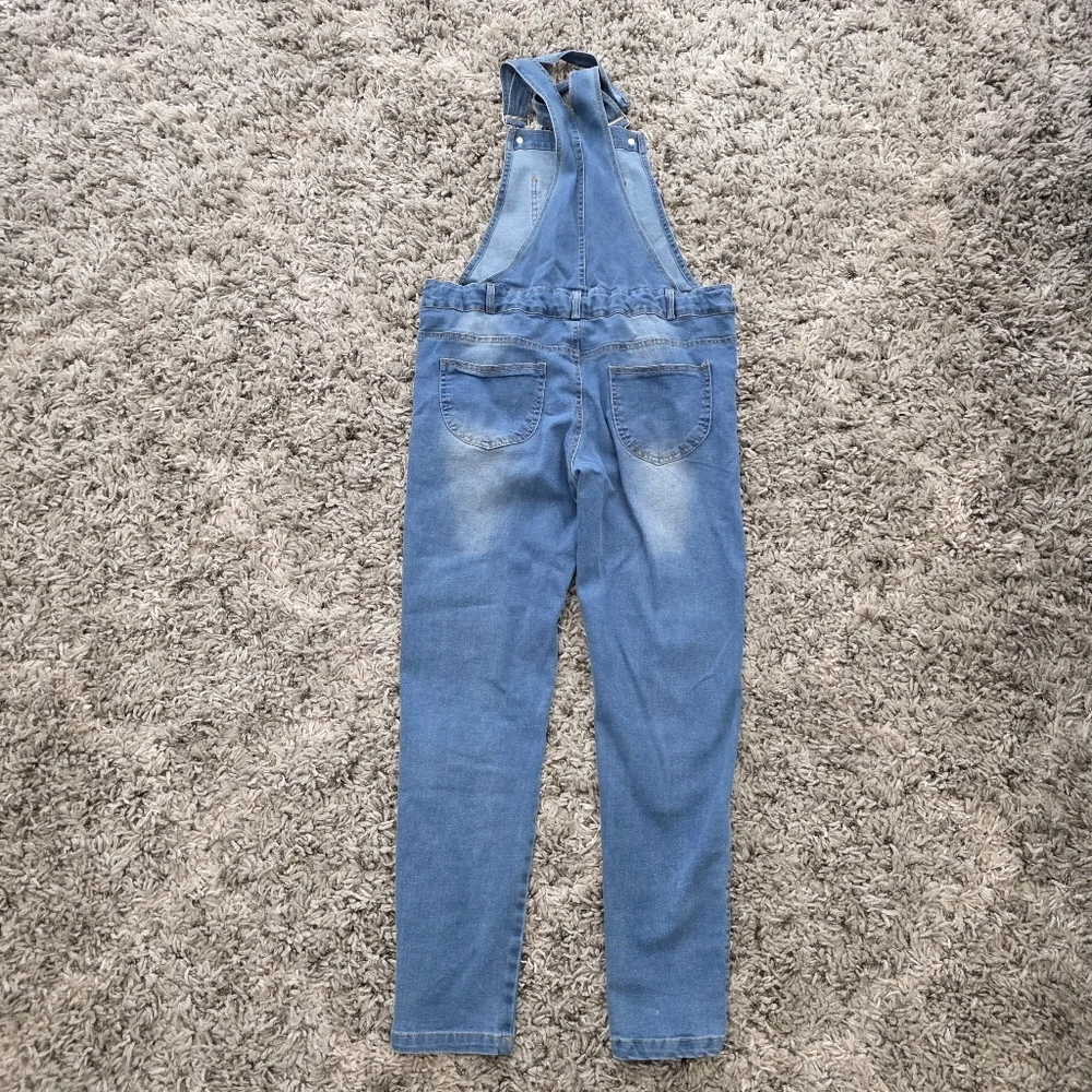 KidsCool Space Denim Overalls Red Bandana Print Patches Size 10-11
